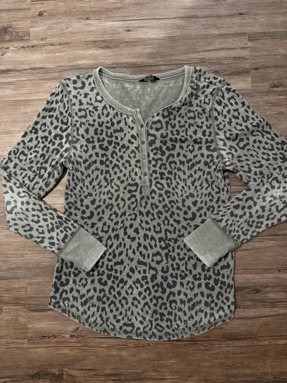 Women’s Leopard Print Henley Top